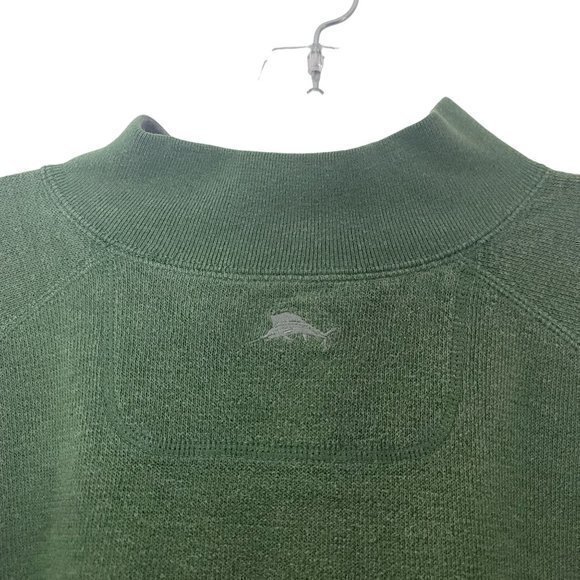 Tommy Bahama Mens Size XL Green Gray Marlin Reversible 1/4 Zip Sweater - Picture 10 of 11